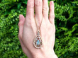 Edwardian Garnet, Pearl and Aquamarine Pendant outside