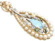 Garnet, Pearl and Aquamarine Pendant