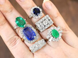 gemstone rings on hand