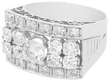 1930s Chunky Platinum and Multi Diamond Ring