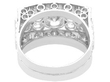 Chunky Platinum and Multi Diamond Ring back