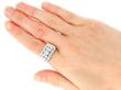Chunky Platinum and Multi Diamond Ring wearing