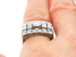 Platinum and Multi Diamond Ring on finger