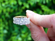 Antique Linear Diamond Cluster Ring in Gold outside