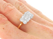 Antique Linear Diamond Cluster Ring in Gold on hand