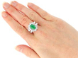 wearing Vintage 1970s Emerald and Diamond Ring in White Gold