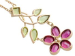 Antique Garnet Pendant with Peridot in Rose Gold reverse