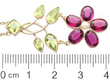 Antique Garnet Pendant with Peridot in Rose Gold size