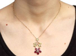 Antique Garnet Pendant with Peridot in Rose Gold wearing