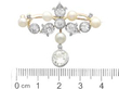 Antique Pearl and Diamond Cluster Bar Brooch size
