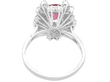Ruby Cluster Ring with Baguette Diamonds back
