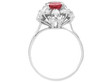 Ruby Cluster Ring with Baguette Diamonds setting
