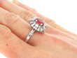 Ruby Cluster Ring with Baguette Diamonds on hand