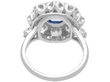 1920s Cushion Cut Sapphire Cluster Ring back