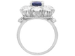 1920s Cushion Cut Sapphire Cluster Ring setting