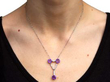 Wearing Antique Diamond and Amethyst Drop Pendant