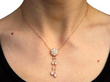 Opal Double Drop Necklace in Gold wearing