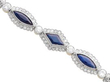Marquise Sapphire and Diamond Bracelet in yellow gold
