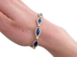 Marquise Sapphire and Diamond Bracelet on wrist