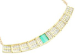 Emerald and Diamond Concave Bar Necklace reverse
