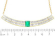 Emerald and Diamond Concave Bar Necklace size