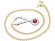 yellow gold Victorian Ruby Cluster Pendant Necklace with Diamonds