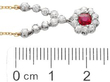 Victorian Ruby Cluster Pendant Necklace with Diamonds size