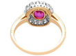Bezel Set Ruby Cluster Ring in Gold back