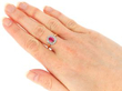 ruby Cluster Ring in Gold wearing
