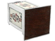 underside silver and wood playing card box