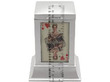 size of silver and wood playing card box