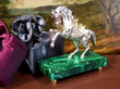 vintage Silver Horse Sculpture on Malachite Base