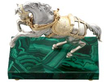 sterling Silver Horse Sculpture on Malachite Base