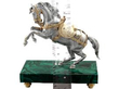 Silver Horse Sculpture on Malachite Base size