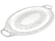 antique Victorian Decorative Sterling Silver Serving Tray with Handles