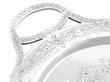 Decorative Sterling Silver Serving Tray handle close up