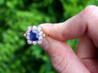 18ct Gold Sapphire and Diamond Cluster Ring outside