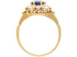 setting of Sapphire and Diamond Cluster Ring