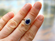 Oval Sapphire Ring On hand