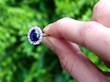 Outside Oval Blue Sapphire Engagement Ring