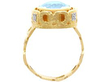 Side of Vintage Gold and Aquamarine Ring