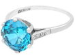 Antique Blue Zircon Solitaire Ring