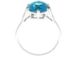 setting of Antique Blue Zircon Solitaire Ring from 1930s
