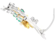 Vintage Emerald and Pearl Flower Brooch open