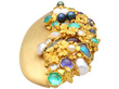 Multi Gemstone Gold Brooch side