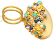 Multi Gemstone Gold Pendant side