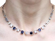 Art Deco Sapphire and Diamond Necklace wearing
