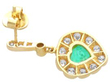 Heart Emerald and Diamond Earrings Underside