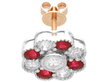 Floral Ruby and Diamond Stud Earring