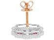 contemporary Floral Ruby and Diamond Stud Earring
